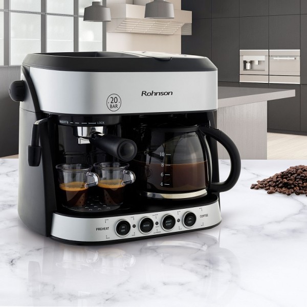 Rohnson R-974  Μηχανή Espresso + Φίλτρου Καφετιέρες Φίλτρου