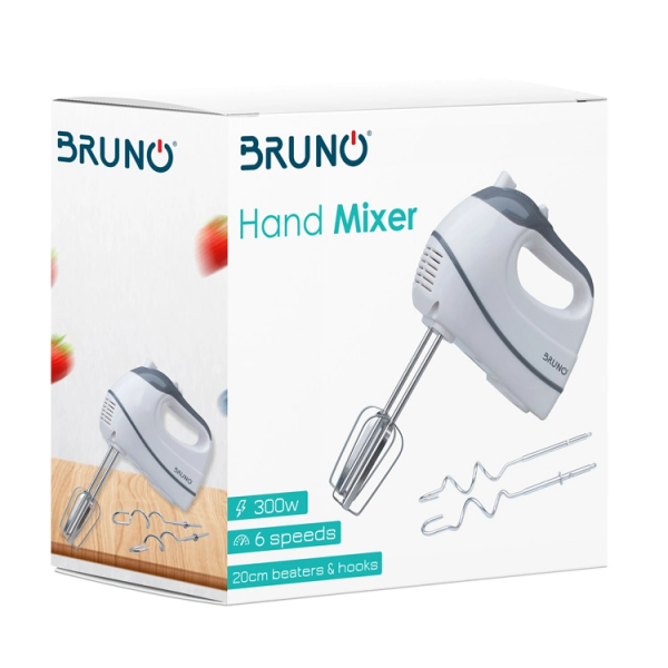 Bruno BRN-0014 Μίξερ Χειρός 300W, Λευκό