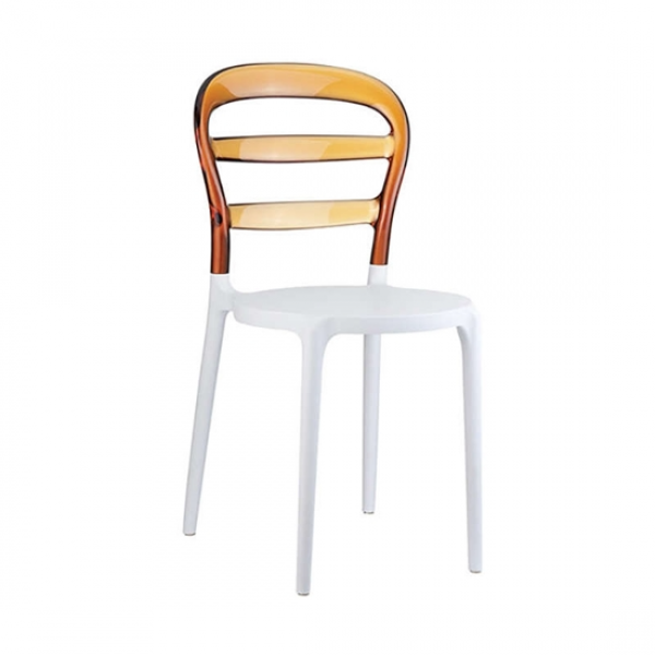 καθισματα εσωτερικου χωρου - επιπλα εσωτερικου χωρου - ZGR Καρέκλα Siesta Bibi White/Amber Transp. 32.0046