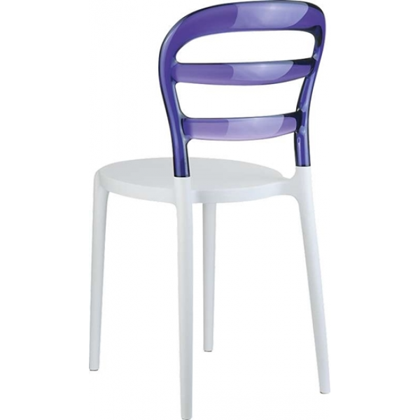 καθισματα εσωτερικου χωρου - επιπλα εσωτερικου χωρου - ZGR Καρέκλα Siesta Bibi White/Violet Transp. (Σ4) 32.0049
