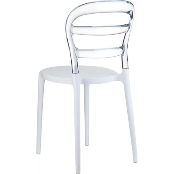 καθισματα εσωτερικου χωρου - επιπλα εσωτερικου χωρου - ZGR Καρέκλα Siesta Bibi White/Clear Transp. 32.0051