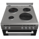 HCMU22-6560E/X Ελεύθερη Κουζίνα Εμαγιέ 72lt Inox με μεταλλικό καπάκι