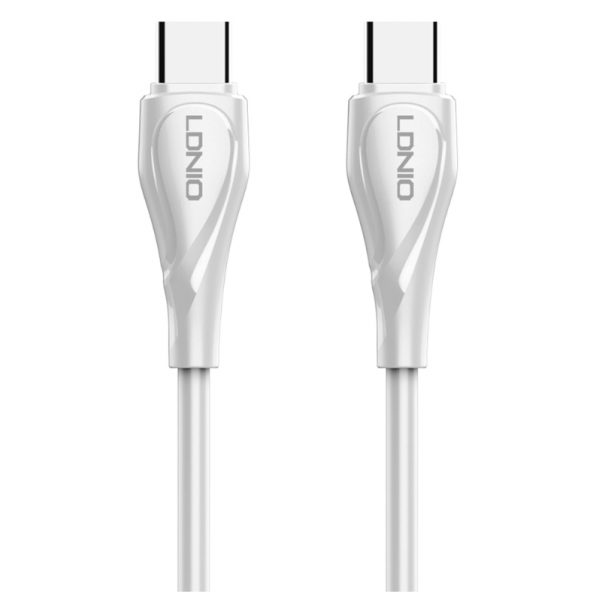 LDNIO 6933138601099 Καλώδιο USB-C σε USB-C LC611C, 65W PD, 1m, Λευκό