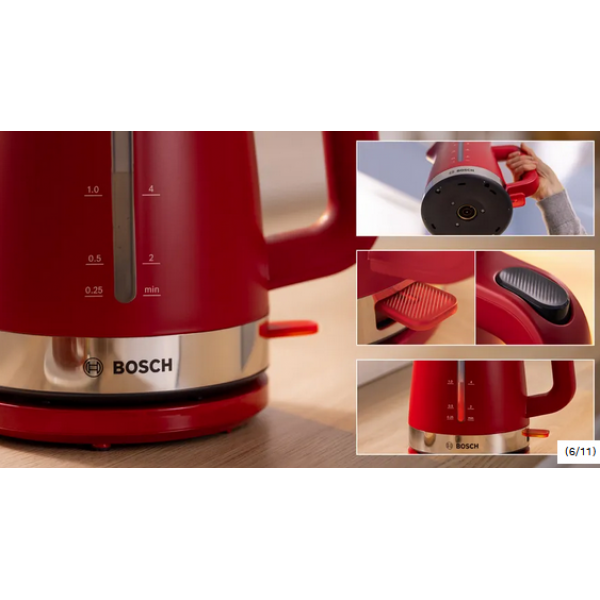 Bosch TWK4M224 Βραστήρας MyMoment 1.7lt Κόκκινο