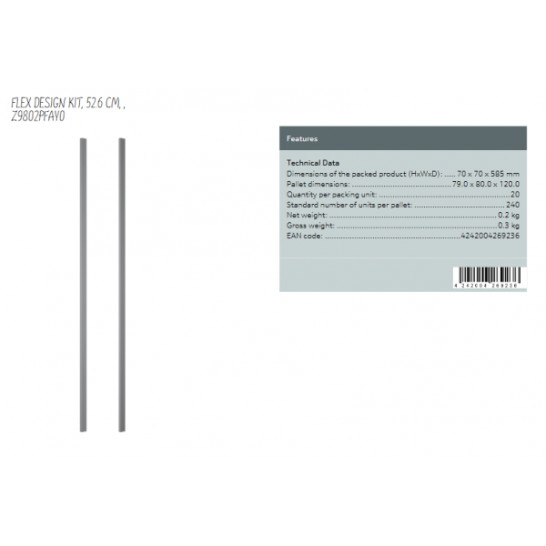 Neff Z9802PFAY0 Flex Design Kit 52.6cm για Εστία, Anthracite Grey
