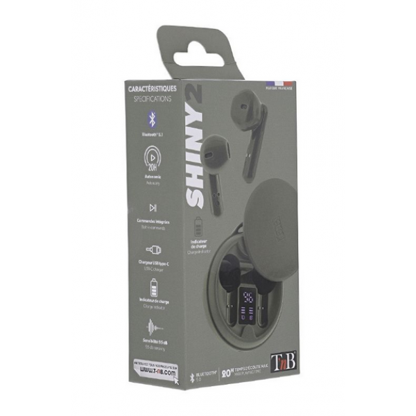 TnB EBSHINYGN2 Ακουστικά Bluetooth Handsfree με Θήκη Φόρτισης, Αυτονομία 5 ώρες / Θήκη 20 ώρες, Πράσινο, 070065