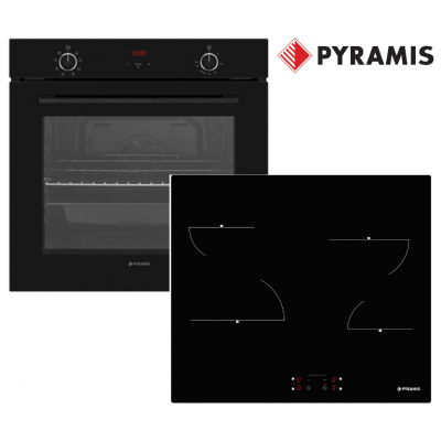 Pyramis PO78072008SBL + PHC61410FMB Σετ Εντοιχισμού Φούρνος 78lt Μαύρο + Κεραμική Εστία
