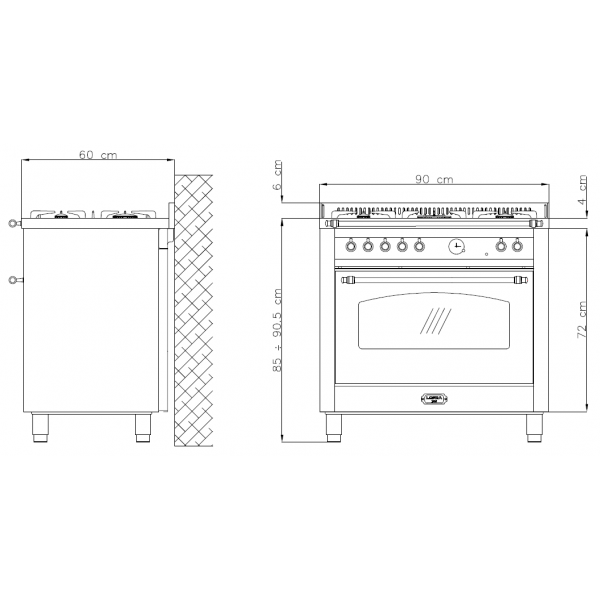 Lofra R BI G96 MFT/Ci Ελεύθερη Κουζίνα Αερίου με Ηλ.Φούρνο Κουζίνες