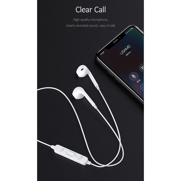 USAMS bluetooth earphones BHULN01, LN series, BT 4.2, λευκό Ακουστικά Ψείρες