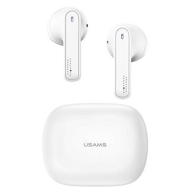 USAMS earbuds US-SM001 με θήκη φόρτισης, True Wireless, λευκά