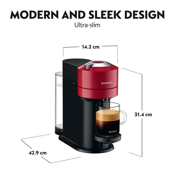 Krups Nespresso Vertuo Next Κόκκινη XN9105S Μηχανές Espresso